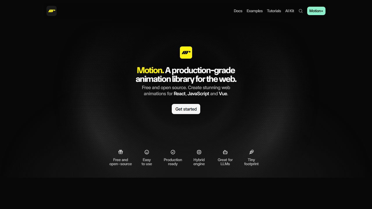 Framer Motion homepage