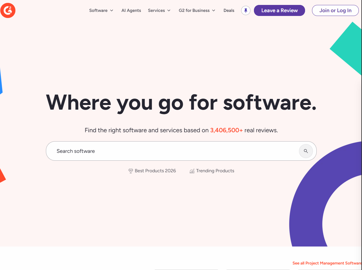 G2 and Capterra platform homepages