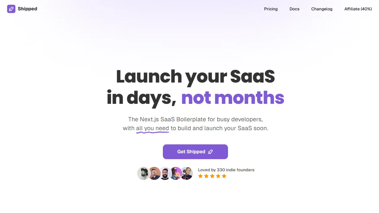 Shipped Next.js Startup Kit