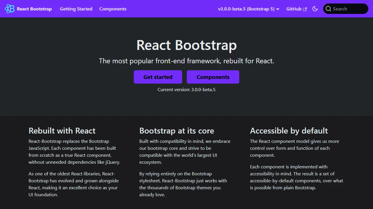 React Bootstrap components