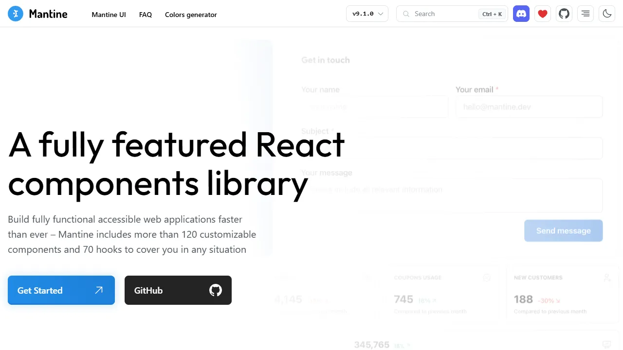 Mantine UI components