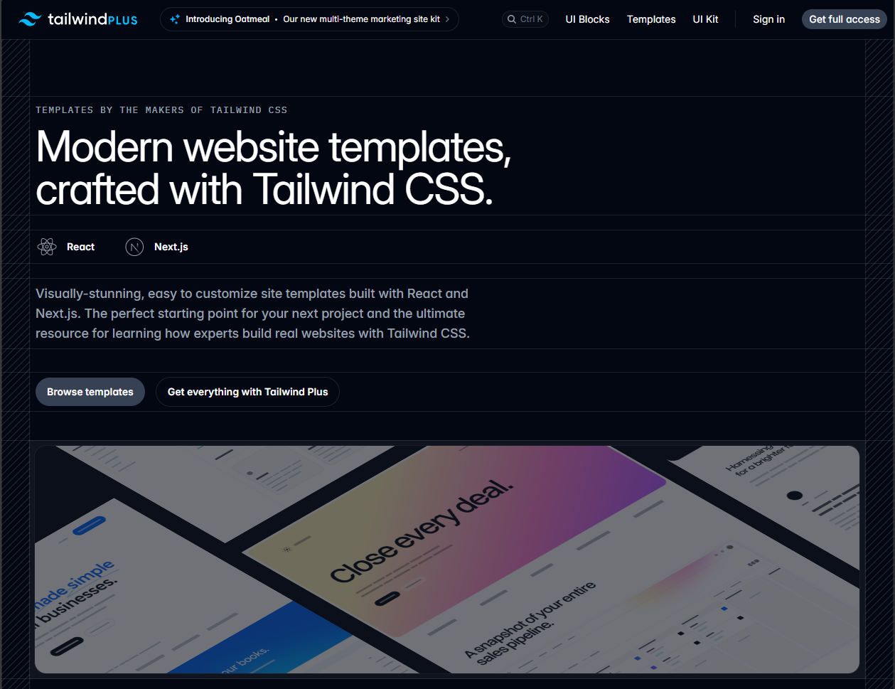 Tailwind UI Plus Homepage
