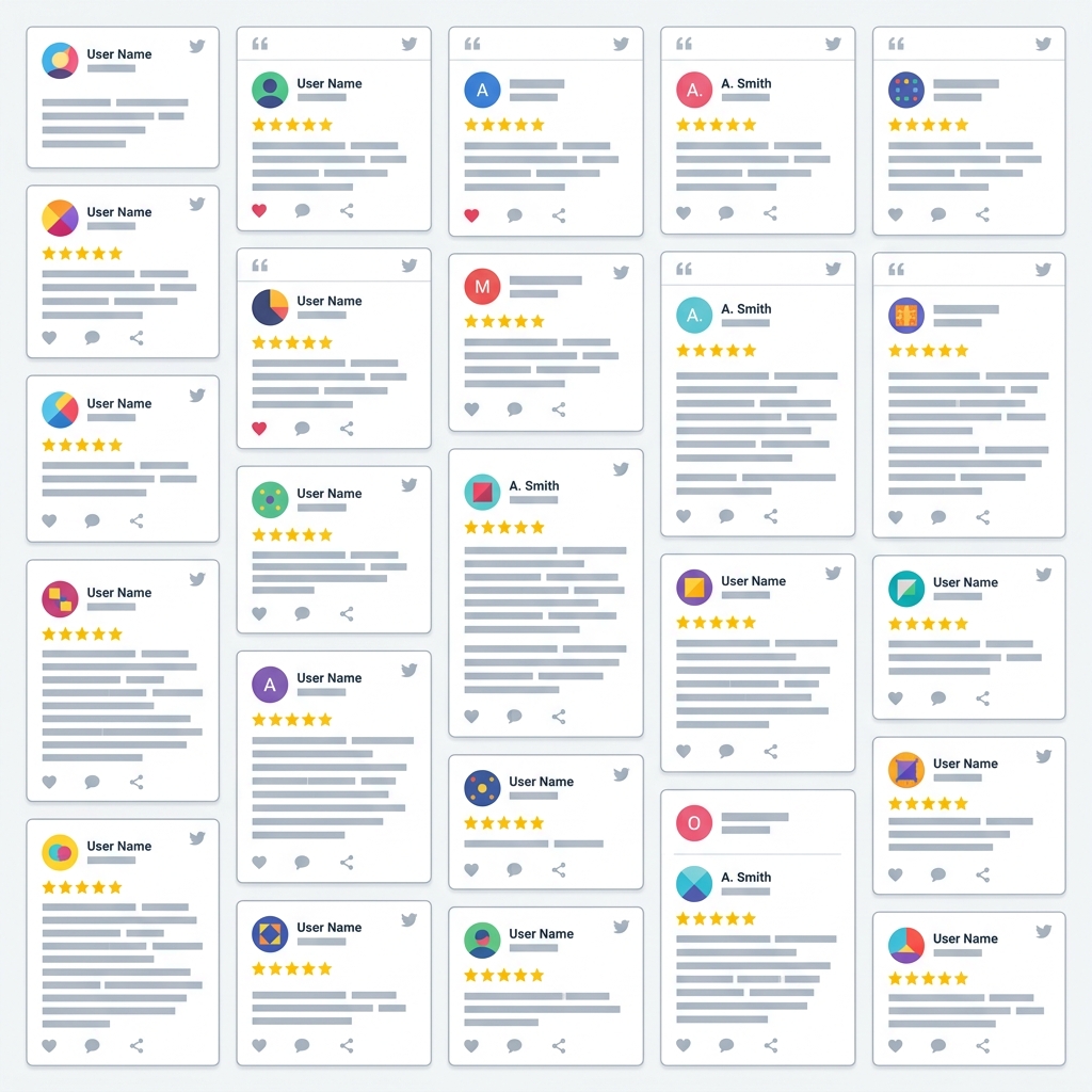 Wall of Love Testimonials UI Mockup