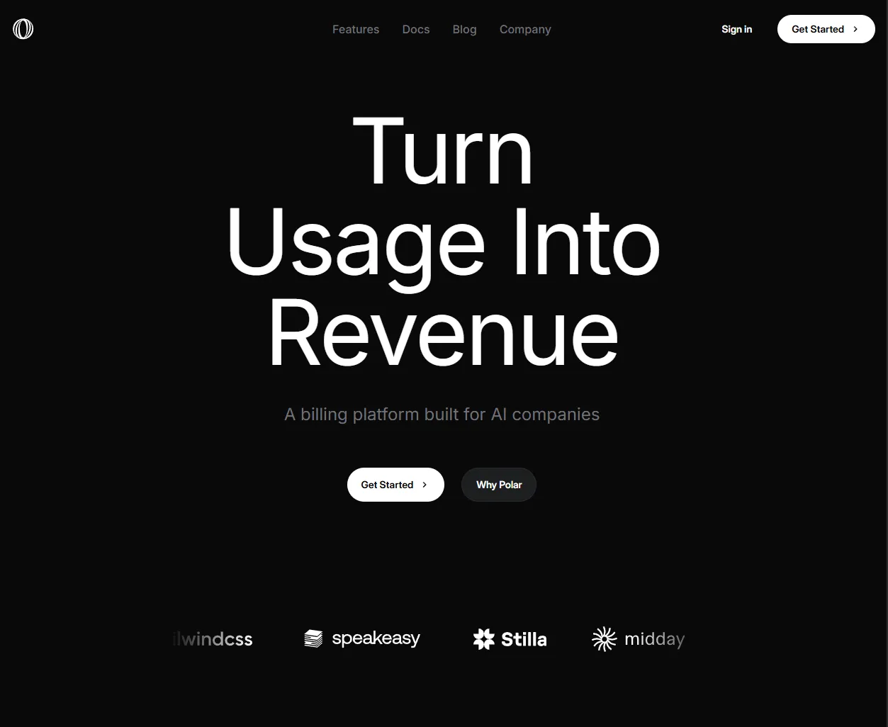 Polar payment provider homepage